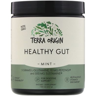 Витамины для кишечника, мята, Healthy Gut, Mint, Terra Origin, 222 г, TEO-00757