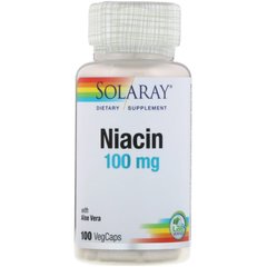 Ниацин Витамин B3 Solaray (Niacin Vitamin B3) 100 мг 100 капсул, SOR-04359