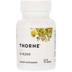 Витамин D3 Thorne Research (Vitamin D3) 10 000 МЕ 60 капсул, THR-14801