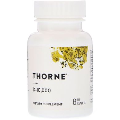 Вітамін D3 Thorne Research (Vitamin D3) 10 000 МО 60 капсул, THR-14801