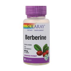 Берберин, Berberine, Solaray, 500 мг, 60 капсул, SOR-47705