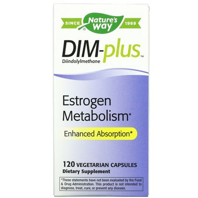 DIM-plus, с формулой, улучшающей метаболизм эстрогенов, Nature's Way, 120 капсул, NWY-14850