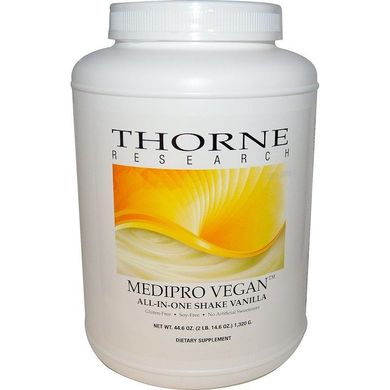 Протеин вегетарианский "Все в одном" Thorne Research (Medipro Vegan All-in-one Shake Vanilla) 1320 г со вкусом ванили, THR-00316