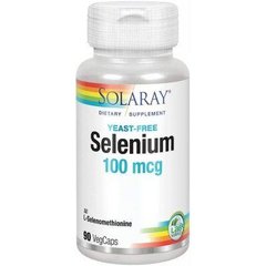 Селен без дрожжей Solaray (Selenium) 100 мкг 90 капсул, SOR-04676