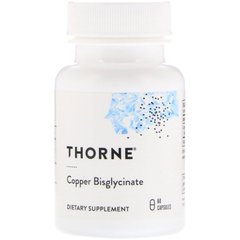 Бисглицинат меди, Copper Bisglycinate, Thorne Research, 60 капсул, THR-00341