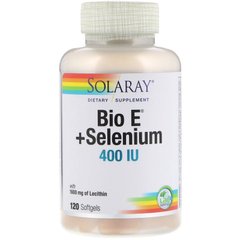 Витамин Е с селеном, Bio E + Selenium, Solaray, 400 МЕ, 120 капсул, SOR-04169