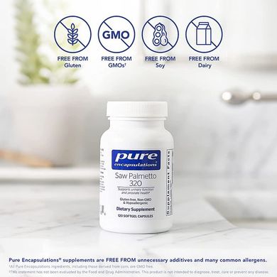 Со Пальметто Pure Encapsulations (Saw Palmetto) 320 мг 120 капсул, PE-00783