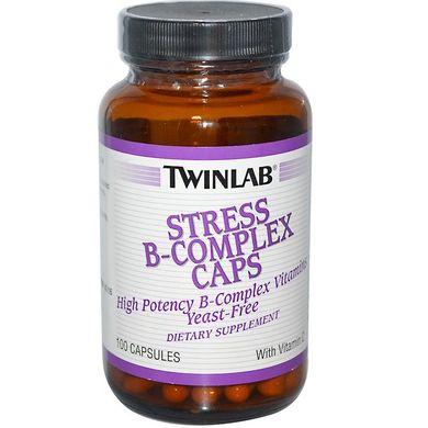 Витамины группы В (Комплекс), Stress B-Complex, Twinlab, 100 капсул, TWL-00642