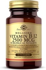 Вітамін В12 Solgar (Vitamin B12) 2500 мкг 60 таблеток, SOL-01725