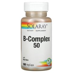 Вітаміни В-50 комплекс Solaray (B-Complex 50) 100 капсул, SOR-04271