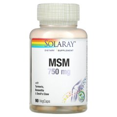 Метилсульфонилметан Solaray (Methylsulfonylmethane) 750 мг 90 капсул, SOR-00862