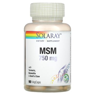 Метилсульфонілметан Solaray (Methylsulfonylmethane) 750 мг 90 капсул, SOR-00862