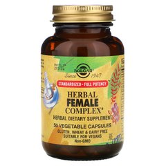 Травяной комплекс для женщин, Herbal Female Complex, Solgar, 50 растительных капсул, SOL-04163