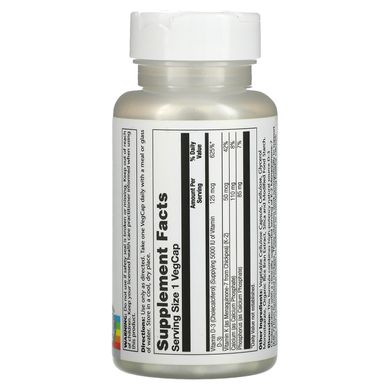 Вітамін Д3 і К2 Solaray (Vitamin D-3 & K-2) 5000 МО / 50 мкг 120 капсул, SOR-57445