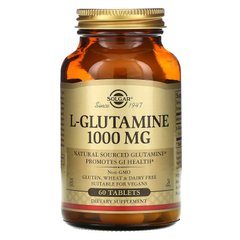 L-глютамін, L-Glutamine, Solgar, 1000 мг, 60 таблеток, SOL-01254