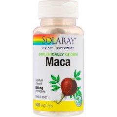 Мака органик Solaray (Maca) 500 мг 100 капсул, SOR-27685