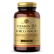 Вітамін D3 Solgar (Vitamin D3) 400 МО 100 капсул, SOL-03320