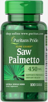 Со Пальметто Puritan's Pride (Saw Palmetto) 450 мг 100 капсул, PTP-13531