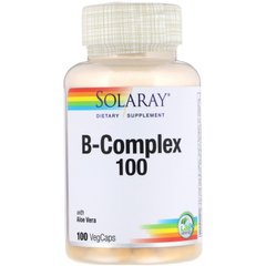 B-комплекс 100 з Алое Вера Solaray (B-Complex 100 with Aloe Vera) 100 капсул, SOR-04301