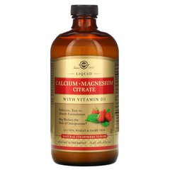 Кальций магний D3, вкус клубники, Calcium Magnesium Citrate, Solgar, 473 мл., SOL-35833