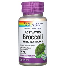 Активированный экстракт семян брокколи, Activated Broccoli Seed Extract, Solaray, 30 растительных капсул, SOR-28246