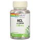 Бетаин HCL + пепсин Solaray (HCL with Pepsin) 180 капсул, SOR-04816