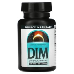 ДИМ, (Дииндолилметан), DIM (Diindolylmethane), Source Naturals, 100 мг, 60 таблеток, SNS-01521