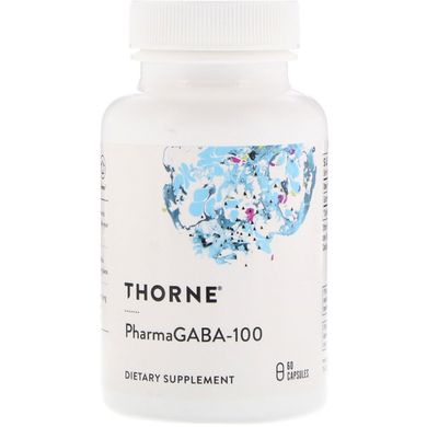 GABA-100, Thorne Research, 60 вегетарианских капсул, THR-65201