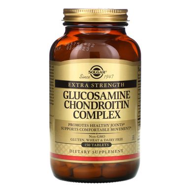 Глюкозамин хондроитин комплекс, дополнительная сила, Glucosamine Chondroitin Complex, Extra Strength, Solgar, 150 таблеток, SOL-01288