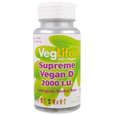 Вітамін D для вегетаріанців VegLife (Vegan D) 2000 МО 100 таблеток, VGL-87031